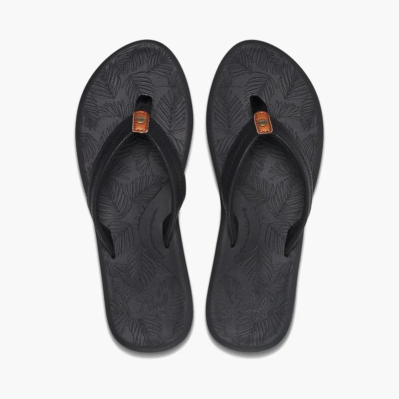 Reef Womens Tides Black Flip Flops-1